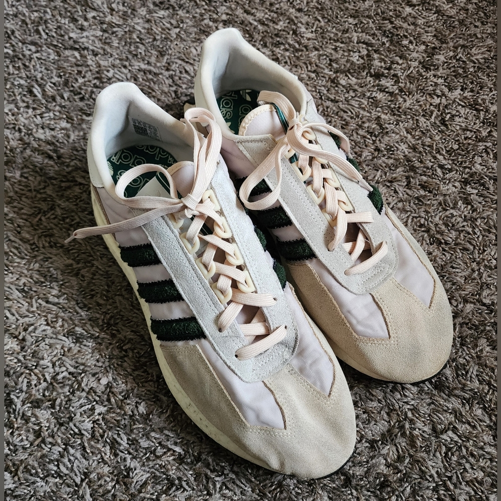 Adidas Retropy E5 Beige Green Suede Men's Running Athletic Shoes 12